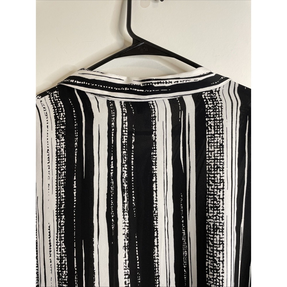 Peck & Peck Tunic Top Women's L Black White Striped Coastal Minimalist - Picture 7 of 8